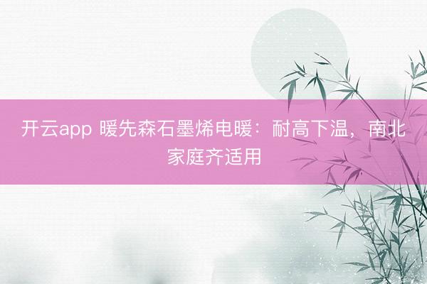 开云app 暖先森石墨烯电暖：耐高下温，南北家庭齐适用