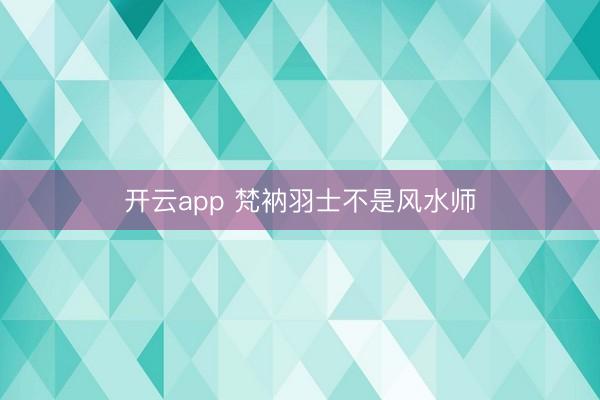 开云app 梵衲羽士不是风水师