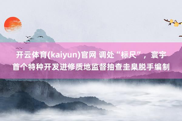 开云体育(kaiyun)官网 调处“标尺”，寰宇首个特种开发进修质地监督抽查圭臬脱手编制