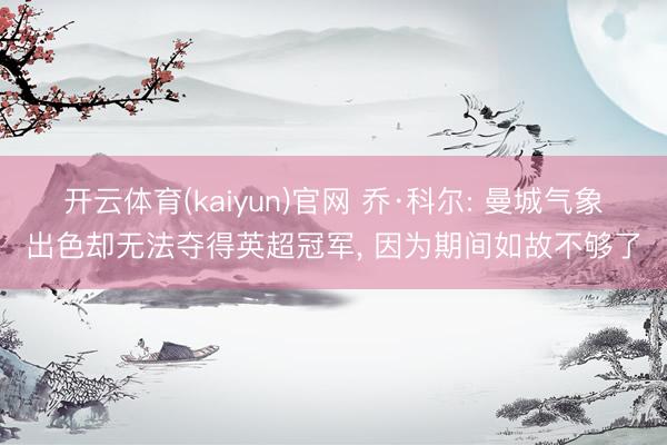 开云体育(kaiyun)官网 乔·科尔: 曼城气象出色却无法夺得英超冠军， 因为期间如故不够了